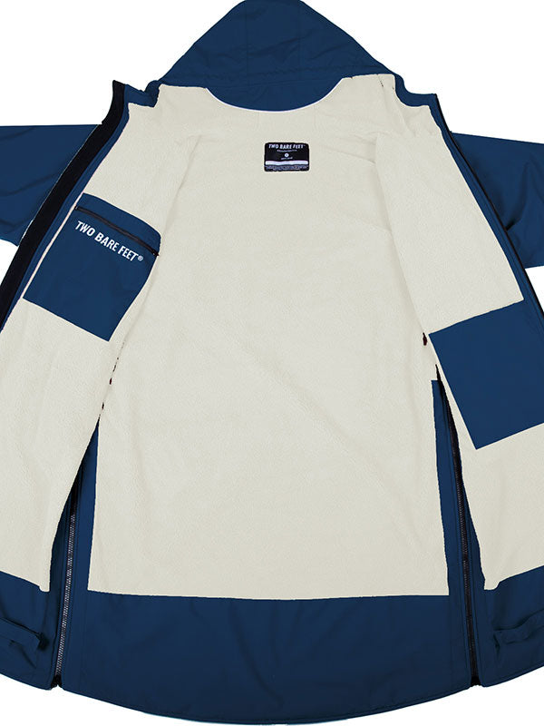 Two Bare Feet Hi-Vis Waterproof Lightweight Riding Robe (Marine Blue/Cream)