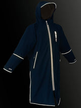 Two Bare Feet Hi-Vis Waterproof Lightweight Riding Robe (Marine Blue/Cream)