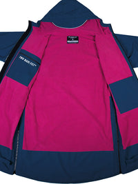 Two Bare Feet Hi-Vis Waterproof Lightweight Riding Robe (Marine Blue/Raspberry)