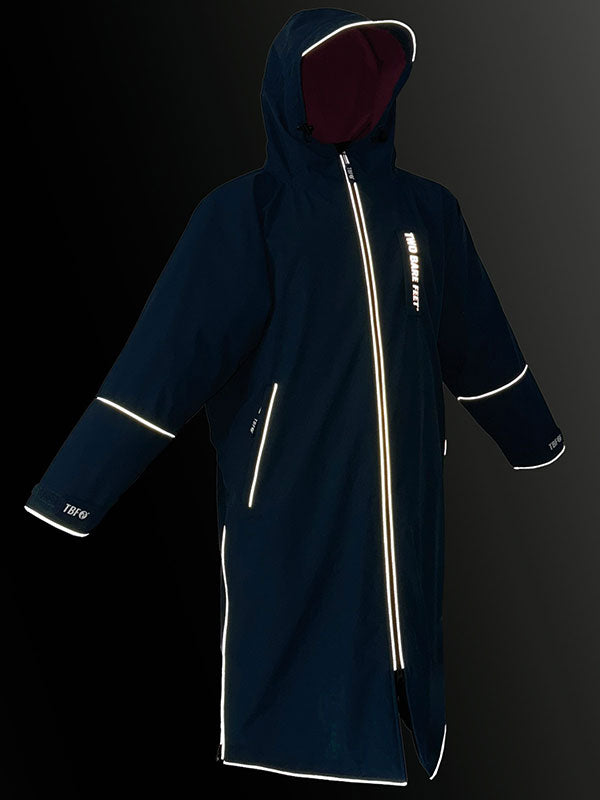 Two Bare Feet Hi-Vis Waterproof Lightweight Riding Robe (Marine Blue/Raspberry)