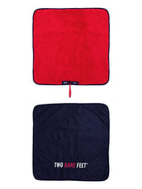 Two Bare Feet Weatherproof Changing Robe with Changing Mat (Marine Blue/Red)
