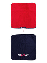 Two Bare Feet Weatherproof Changing Robe with Changing Mat (Marine Blue/Red)