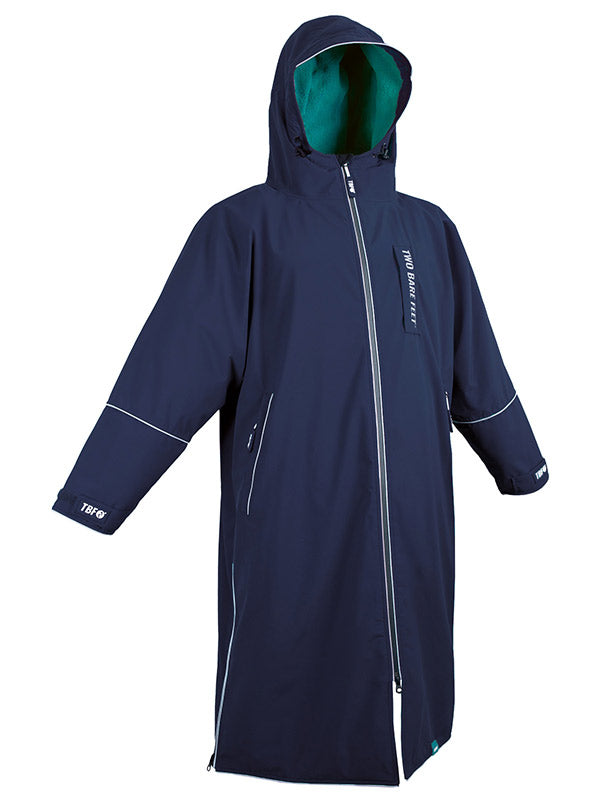 Two Bare Feet Hi-Vis Waterproof Lightweight Riding Robe (Marine Blue/Sea Green)