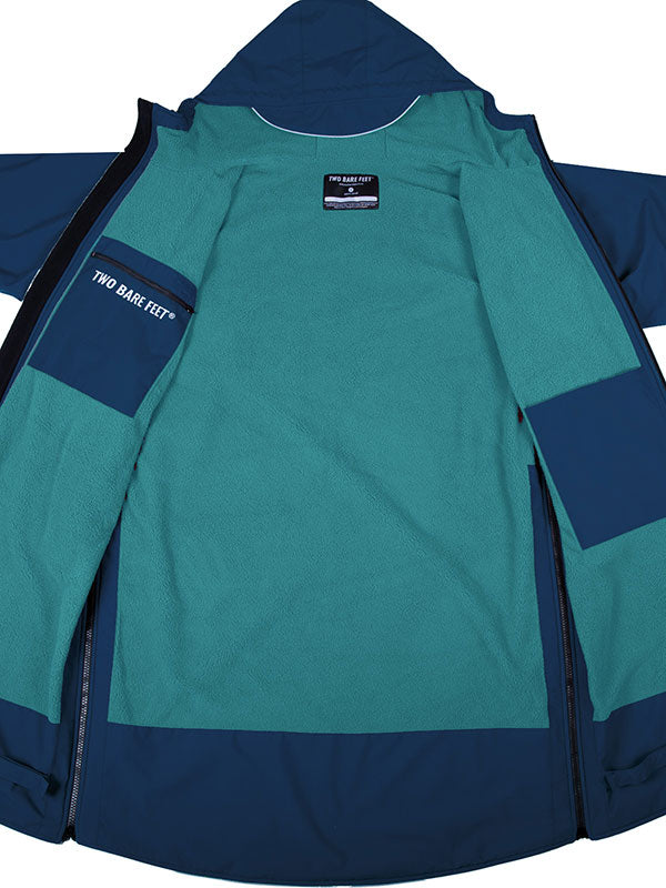 Two Bare Feet Hi-Vis Waterproof Lightweight Riding Robe (Marine Blue/Sea Green)