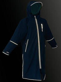 Two Bare Feet Hi-Vis Waterproof Lightweight Riding Robe (Marine Blue/Sea Green)
