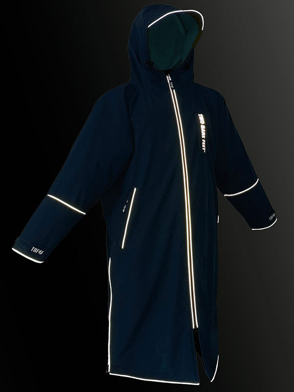 Two Bare Feet Hi-Vis Waterproof Lightweight Riding Robe (Marine Blue/Sea Green)