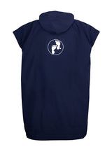 Waterproof Hooded Sleeveless Poncho Changing Robe (Marine Blue/Blue)