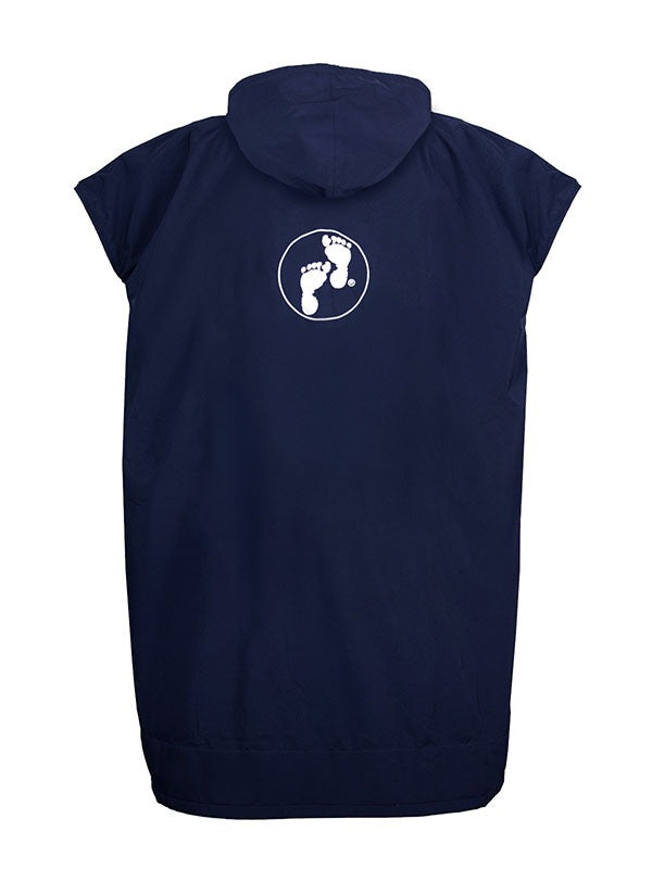 Kids Waterproof Hooded Sleeveless Poncho Changing Robe (Marine Blue/Blue)