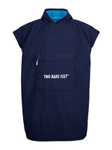 Kids Waterproof Hooded Sleeveless Poncho Changing Robe (Marine Blue/Blue)