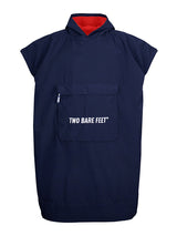 Waterproof Hooded Sleeveless Poncho Changing Robe (Marine Blue/Red)