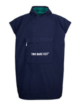 Waterproof Hooded Sleeveless Poncho Changing Robe (Marine Blue/Sea Green)
