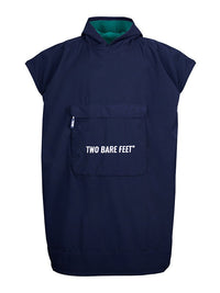 Kids Waterproof Hooded Sleeveless Poncho Changing Robe (Marine Blue/Sea Green)