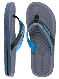 Trekker Mens Flip Flops (Grey/Blue)