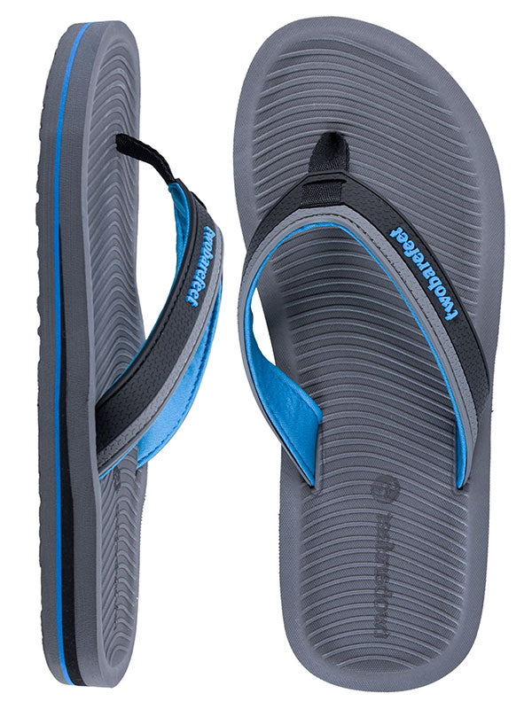 Trekker Mens Flip Flops (Grey/Blue)
