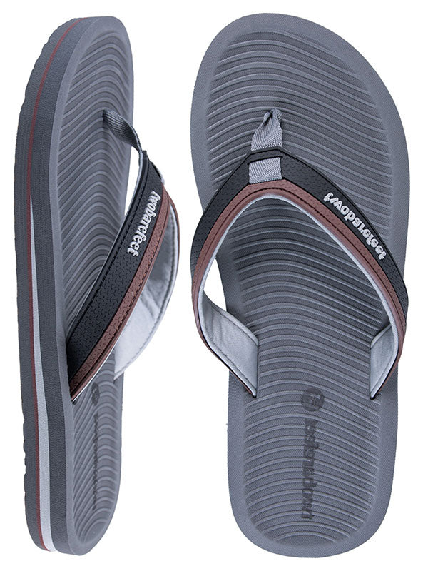 Trekker Mens Flip Flops (Grey/Brown)