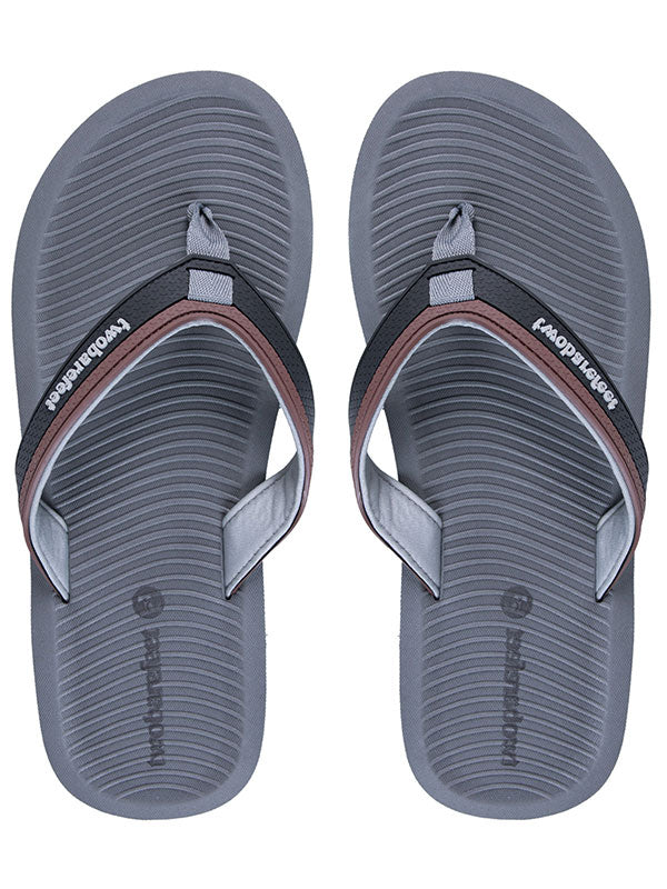 Trekker Mens Flip Flops (Grey/Brown)