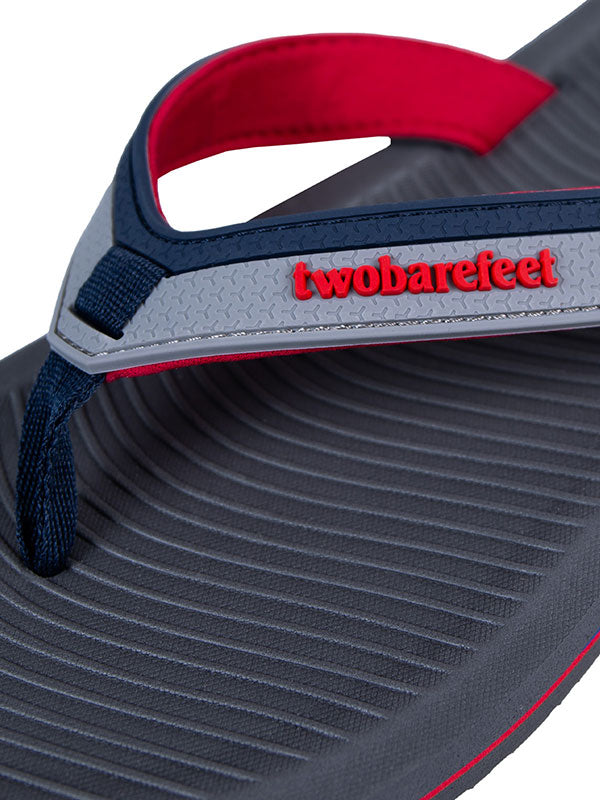 Trekker Mens Flip Flops (Grey/Red)