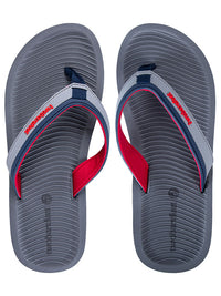 Trekker Mens Flip Flops (Grey/Red)