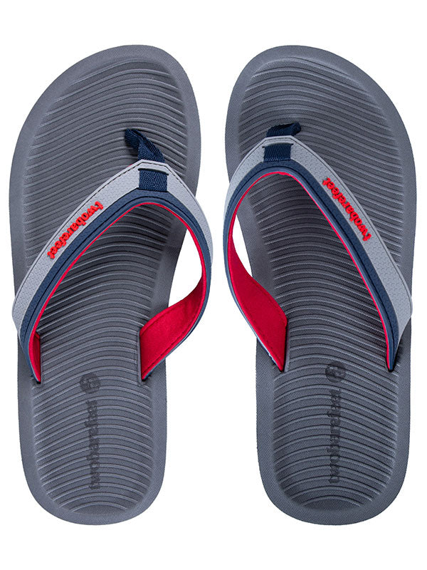 Trekker Mens Flip Flops (Grey/Red)