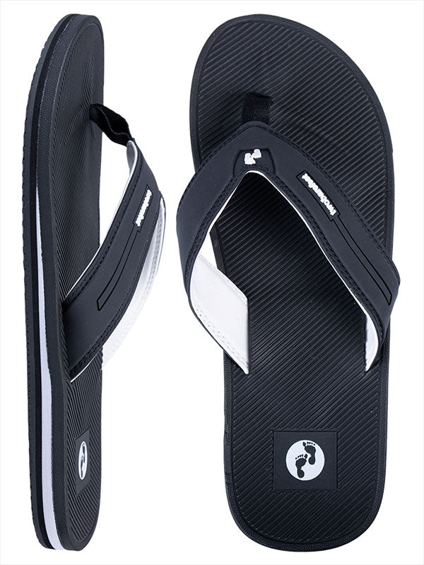 Voyage Mens Flip Flops (Black/White)