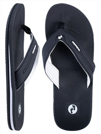 Voyage Mens Flip Flops (Black/White)