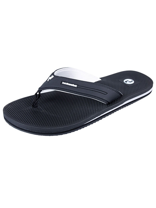 Voyage Mens Flip Flops (Black/White)