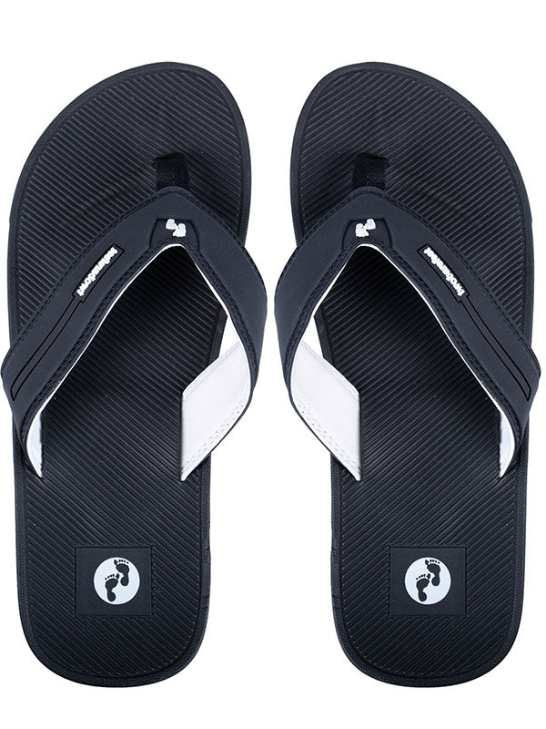 Voyage Mens Flip Flops (Black/White)