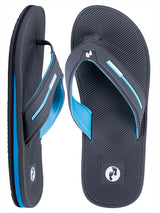 Voyage Mens Flip Flops (Grey/Blue)