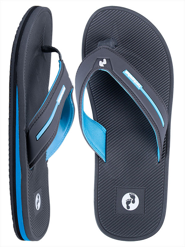Voyage Mens Flip Flops (Grey/Blue)