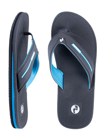 Voyage Mens Flip Flops (Grey/Blue)