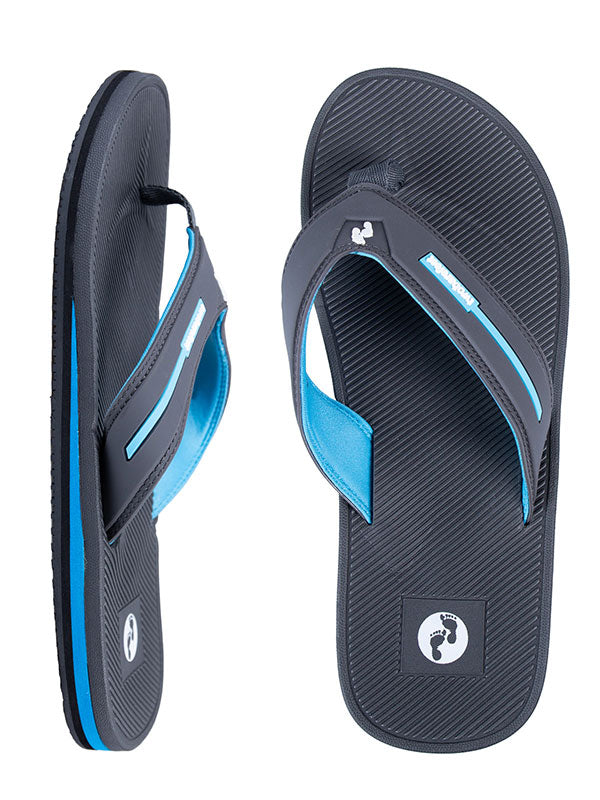 Voyage Mens Flip Flops (Grey/Blue)