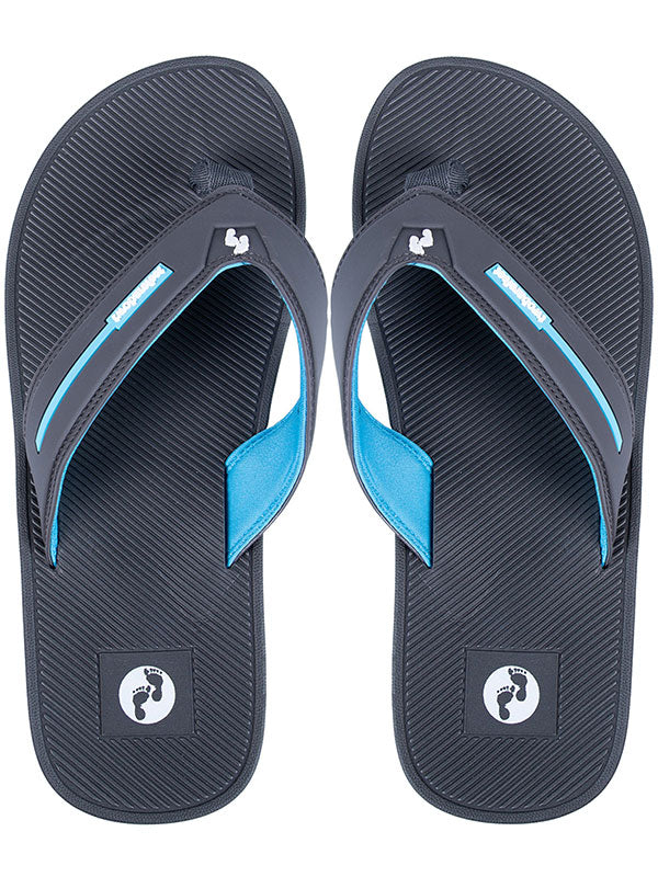 Voyage Mens Flip Flops (Grey/Blue)