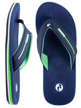 Voyage Mens Flip Flops (Navy/Green)