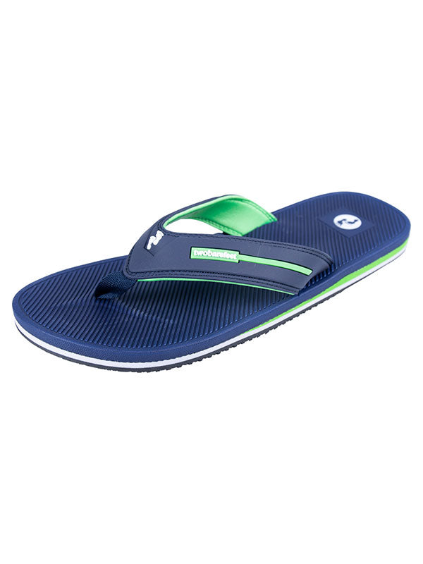 Voyage Mens Flip Flops (Navy/Green)