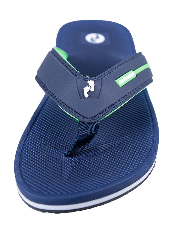 Voyage Mens Flip Flops (Navy/Green)