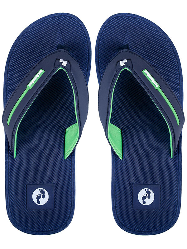Voyage Mens Flip Flops (Navy/Green)