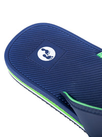 Voyage Mens Flip Flops (Navy/Green)