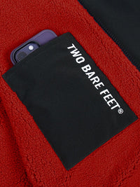 Mens Sherpa Lined Waterproof Jacket (Black/Red)