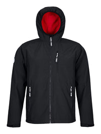 Mens Sherpa Lined Waterproof Jacket (Black/Red)