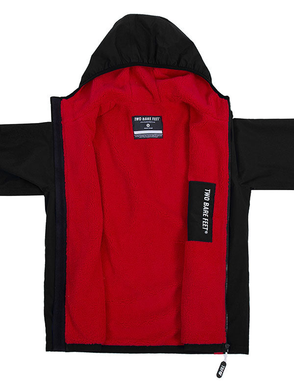 Mens Sherpa Lined Waterproof Jacket (Black/Red)
