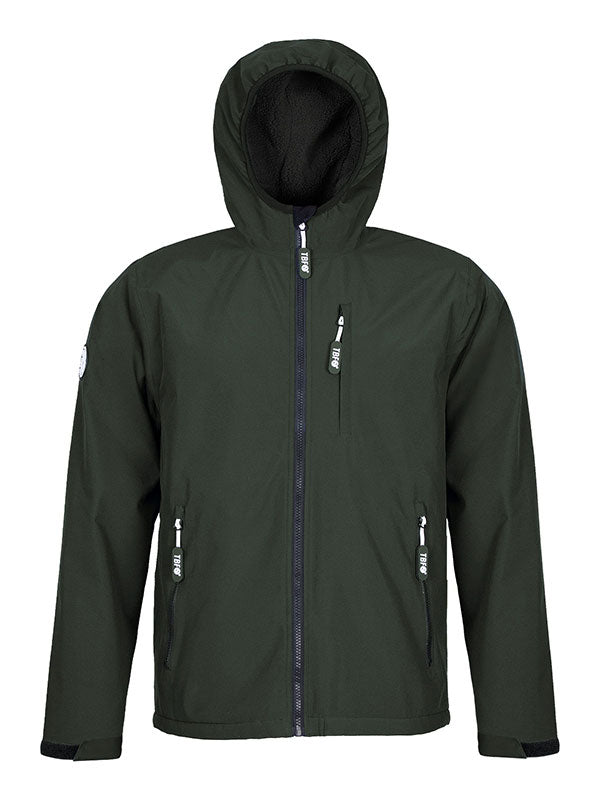 Mens Sherpa Lined Waterproof Jacket (Khaki/Black)