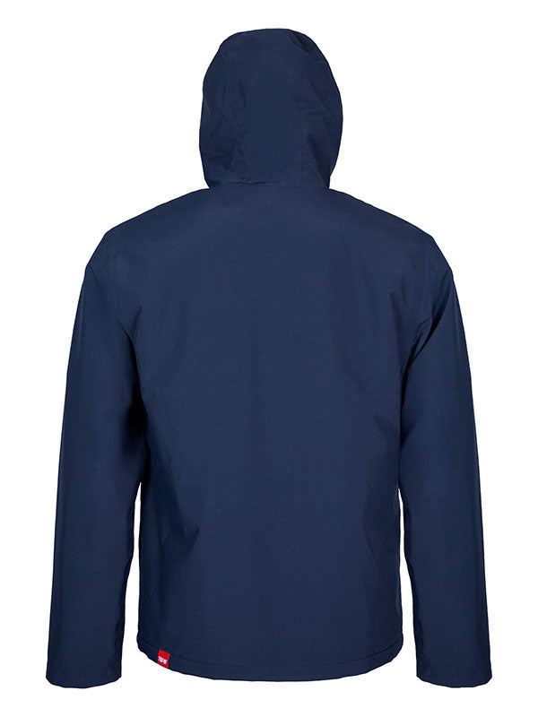Mens Sherpa Lined Waterproof Jacket (Marine Blue/Red)
