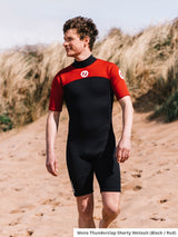 Two Bare Feet Thunderclap 2.5mm Mens Shorty Wetsuit (Red / Black)