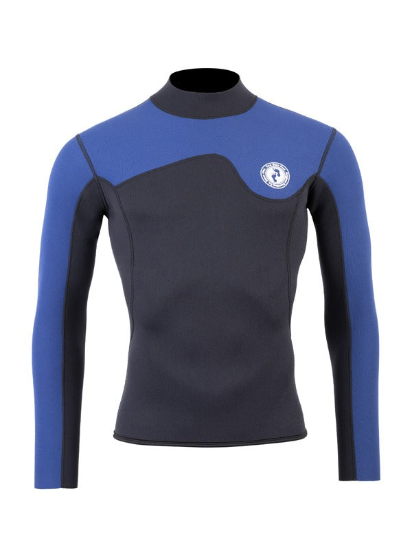 Two Bare Feet Mens Aspect Back Zip 2.5mm Wetsuit Jacket (Black/Blue)