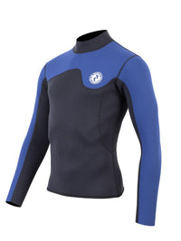 Two Bare Feet Mens Aspect Back Zip 2.5mm Wetsuit Jacket (Black/Blue)