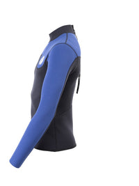 Two Bare Feet Mens Aspect Back Zip 2.5mm Wetsuit Jacket (Black/Blue)