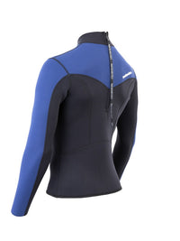 Two Bare Feet Mens Aspect Back Zip 2.5mm Wetsuit Jacket (Black/Blue)