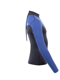 Two Bare Feet Mens Aspect Back Zip 2.5mm Wetsuit Jacket (Black/Blue)
