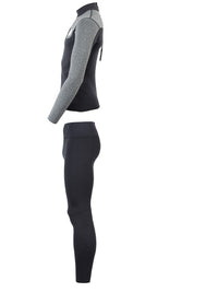 Two Bare Feet Mens Aspect Back Zip 2.5mm Wetsuit Jacket & Pants Set (Black/Grey)
