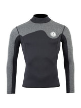 Two Bare Feet Mens Aspect Back Zip 2.5mm Wetsuit Jacket (Black/Grey)